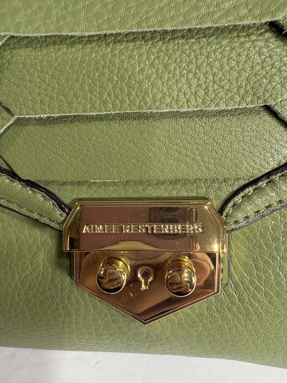 Aimee Kestenberg All For Love Shoulder Bag Green / Olive Leather Handbag - Picture 12 of 16